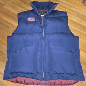 Vintage 80s Montgomery Ward Puffer Vest Mens XL Navy Blue Down Feather Gorpcore